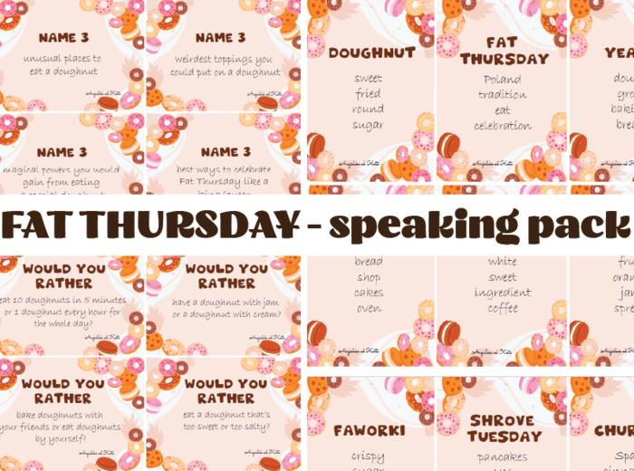 Fat Thursday speaking pack - Tłusty Czwartek mówienie, j. angielski