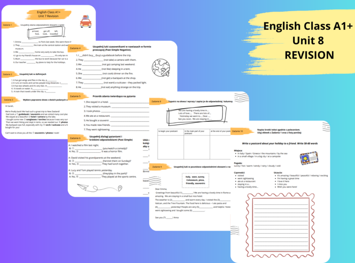 English Class A1+ Unit 7 Revision