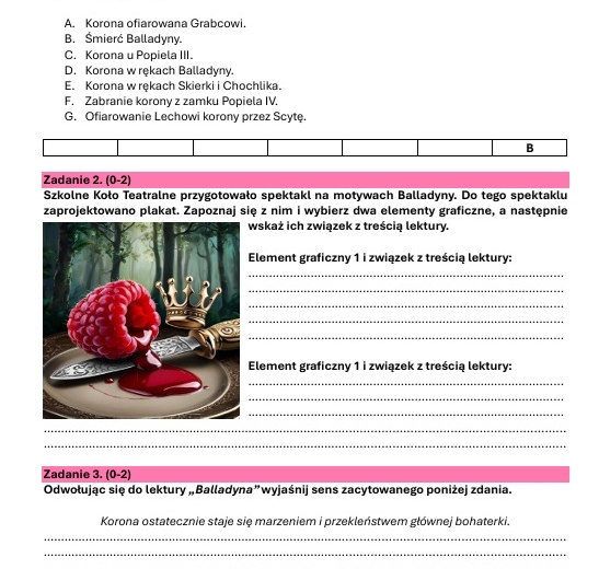 Zestaw lekturowy "Balladyna"