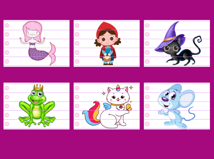 DZIEŃ POSTACI Z BAJEK – PUZZLE – biblioteka – świetlica – przedszkole – 12 wersji