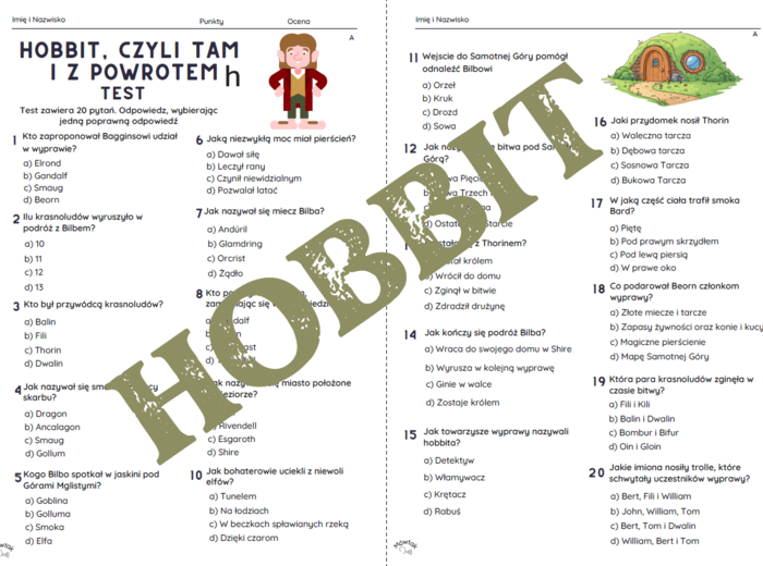 "Hobbit, czyli tam i z powrotem" - test znajomości lektury