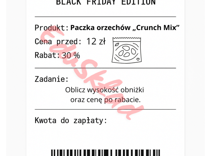 ⭐53 PARAGONY MATEMATYCZNE – BLACK FRIDAY EDITION (różne poziomy trudności / podwójne rabaty/ zamiast kartkówki)