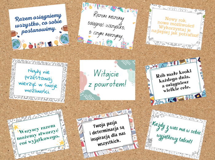 Plakaty z hasłami - nowy rok szkolny