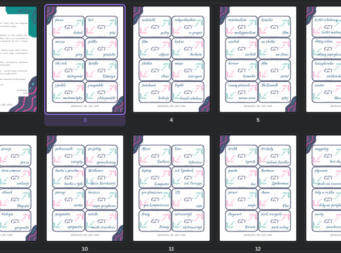 To czy To, gra karciana, część 1