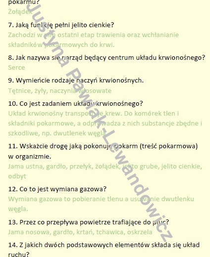 Odkrywamy tajemnice ciała człowieka (gra w statki na podsumowanie)
