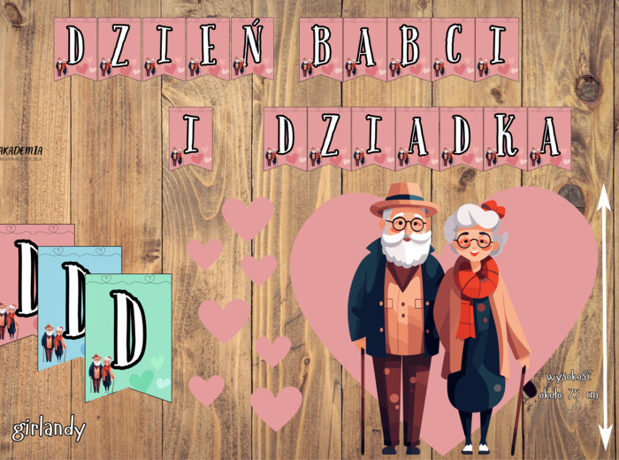 DZIEŃ BABCI I DZIADKA - ZESTAW DEKORACJI