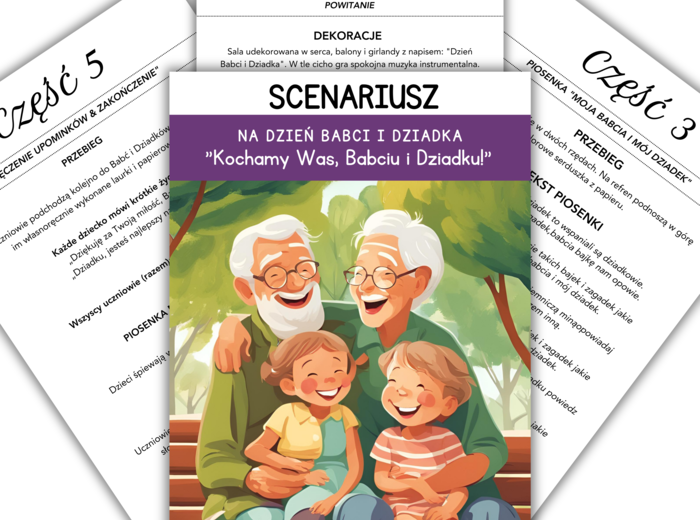 Scenariusz na Dzień Babci I Dziadka dla klas 1-3 Dzień Babci Wierszyki, Piosenka, SCENKA