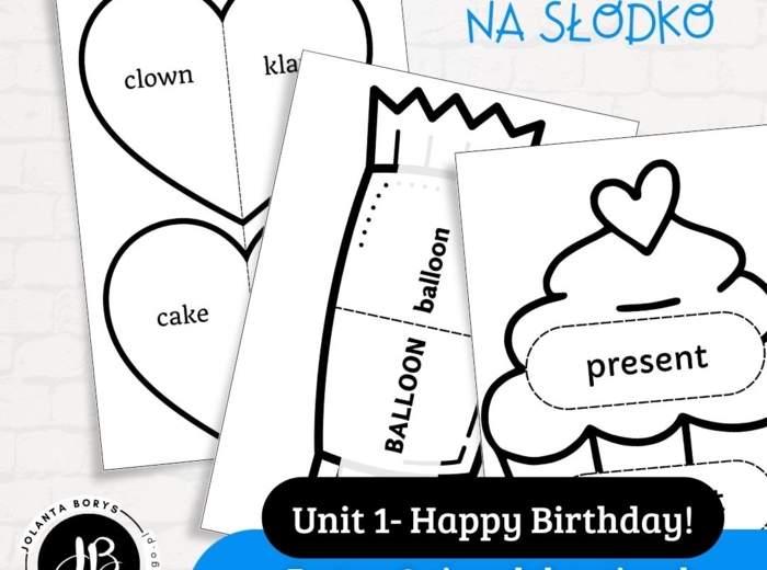 Słówka Na Słodko - Zestaw 3 gier edukacyjnych do nauki słownictwa z "Shine on 2" - Unit 1 Happy birthday!