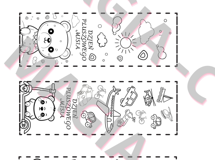 Dzień pluszowego misia - zakładki do książki 4 wzory