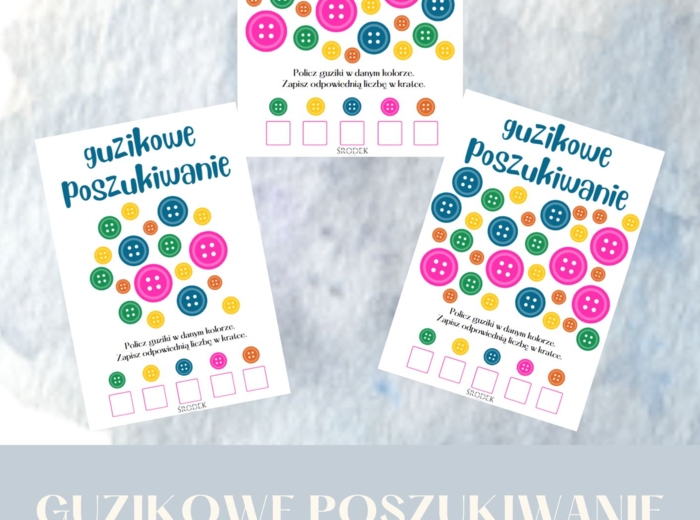 GUZIKOWE POSZUKIWNIE - karta pracy - matematyka