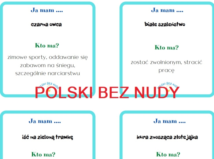 Ja mam kto ma - Kolorowe frazeologizmy