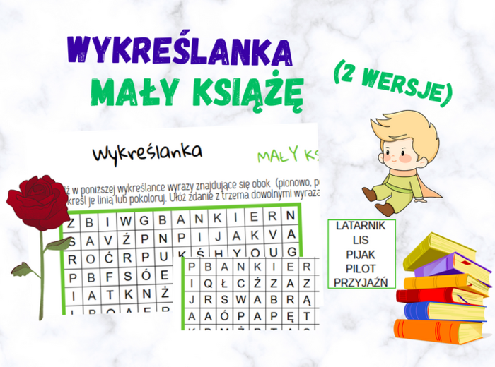 Wykreślanka - Mały Książę (2 wersje)