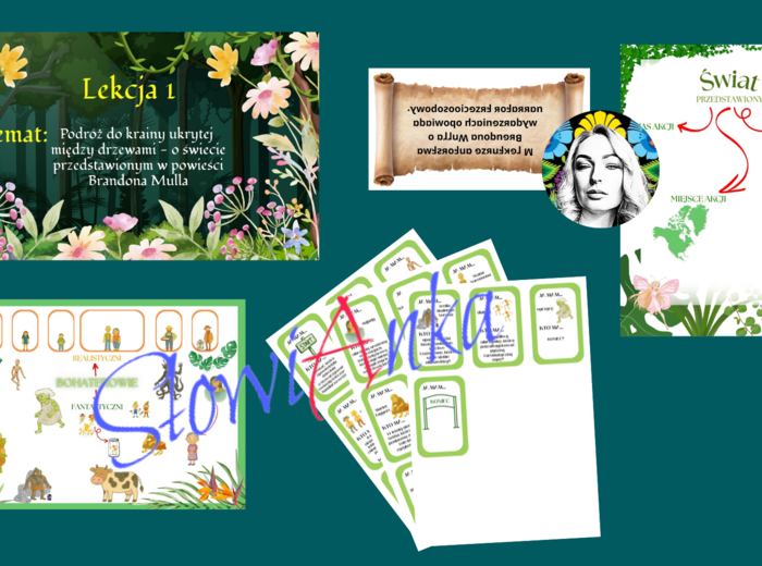 Zestaw materiałów dydaktycznych do omówienia lektury „Baśniobór” Brandona Mulla + PREZENTACJA GRATIS