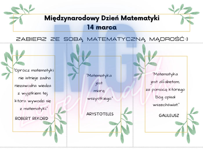 Dzień matematyki - "zrywki" z cytatami matematycznymi
