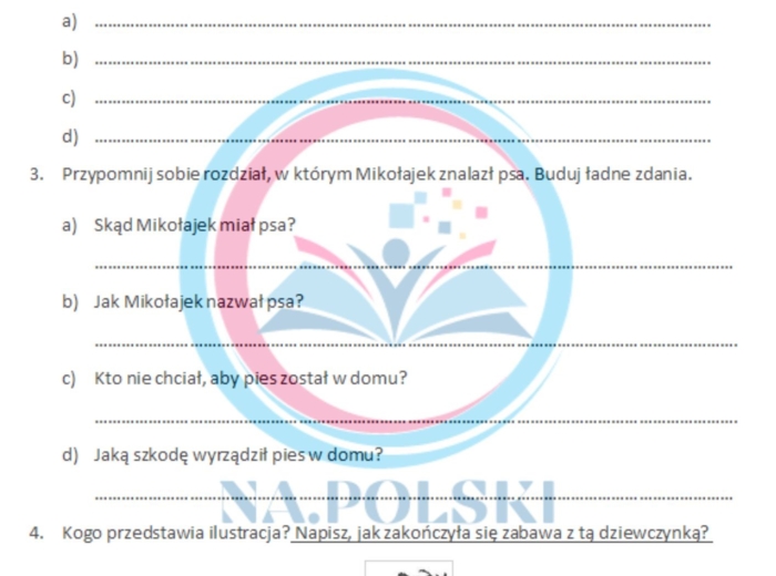 Mikołajek - kartkówka z treści