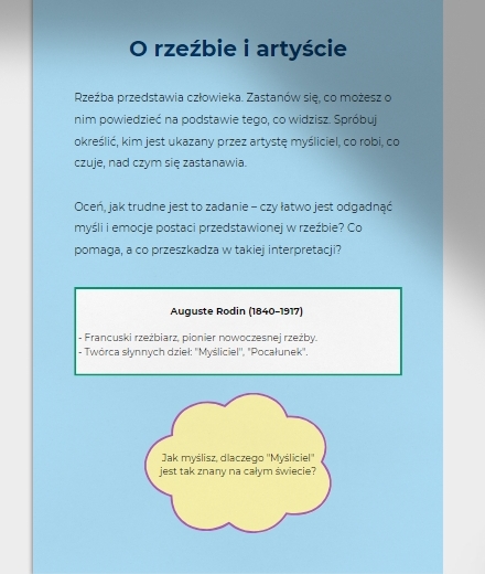 Auguste Rodin, Myśliciel. Interpretacja rzeźby. Informacje o rzeźbie i autorze. Ćwiczenia i zadania
