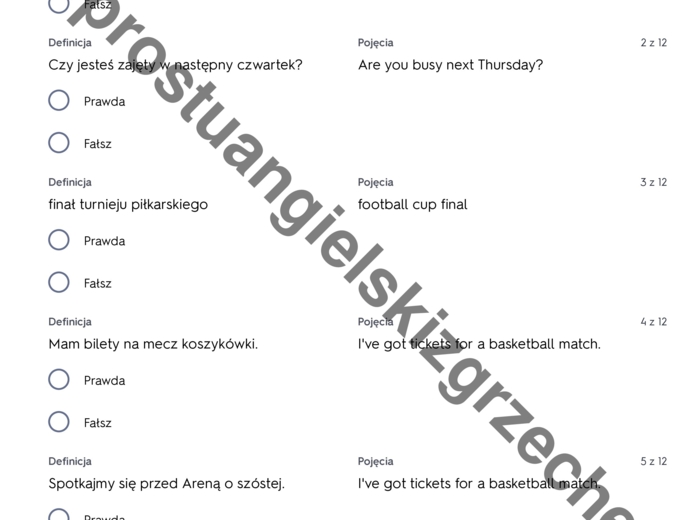 English Class A1+ - Unit 8 - testy