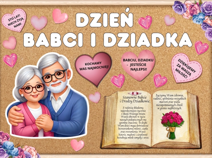 DZIEŃ BABCI I DZIADKA - gazetka, grafika XL, życzenia