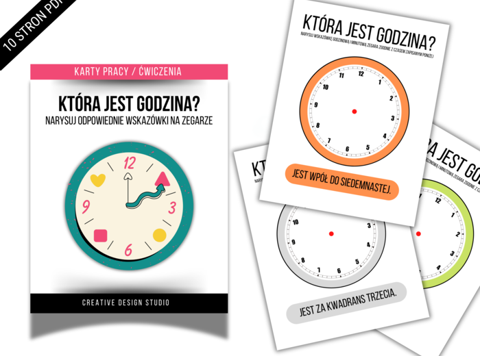 KARTY PRACY: Która jest godzina? Ćwiczenia / Karty Pracy ze znajomości podawania godziny.