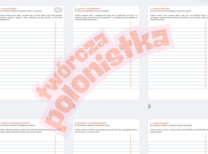 ZESTAW ĆWICZEŃ Z KREATYWNEGO PISANIA