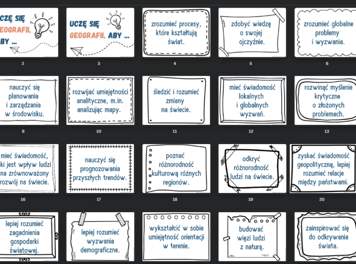 Plakaty - Po co uczyć się geografii?