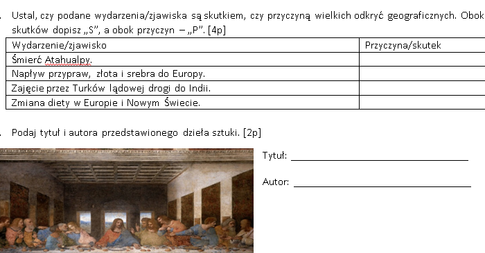 Sprawdzian - narodziny nowożytnego świata