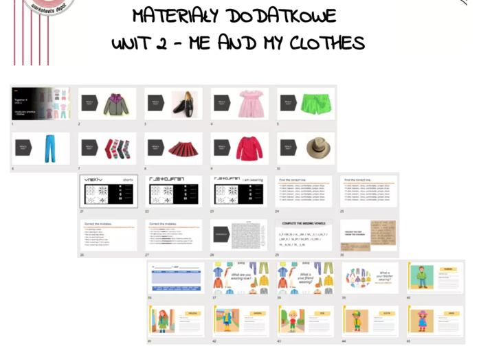 Together 4 - ubrania - ćwiczenia leksykalne, speaking activities, materiały dodatkowe do podręcznika