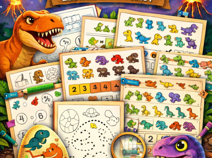 Dzień Dinozaura - karty pracy