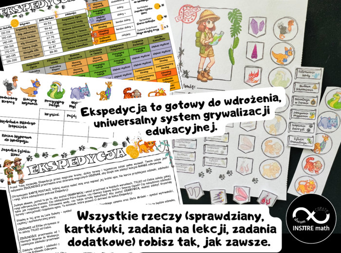 Ekspedycja: Gamifikacja, Grywalizacja edukacyjna na cały dział, semestr, rok (dla dowolnej klasy i przedmiotu). Uniwersalny szablon grywalizacji.