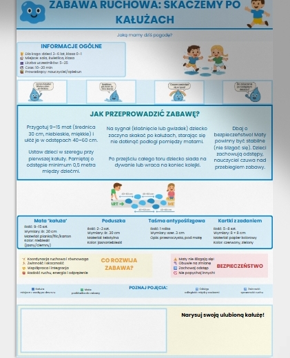 Zabawa ruchowa: "Skaczemy po kałużach"
