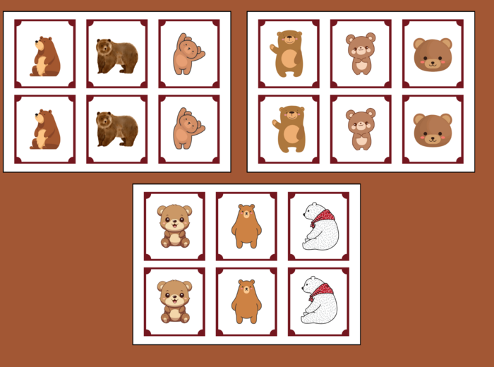 DZIEŃ NIEDŹWIEDZIA – memory – 36 szt. – biblioteka – świetlica – przedszkole