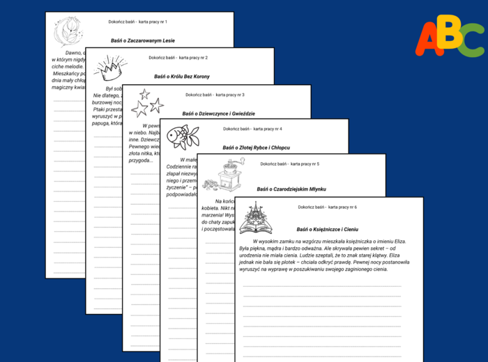 BAŚŃ – karty pracy – karta - ćwiczenia redakcyjne – kl. 4-6 – 6 wersji
