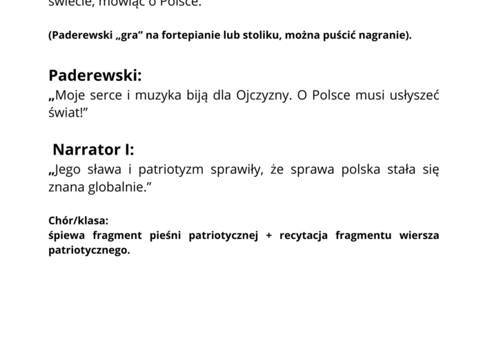 Ojcowie i Matki Niepodległości - Scenariusz Akademii