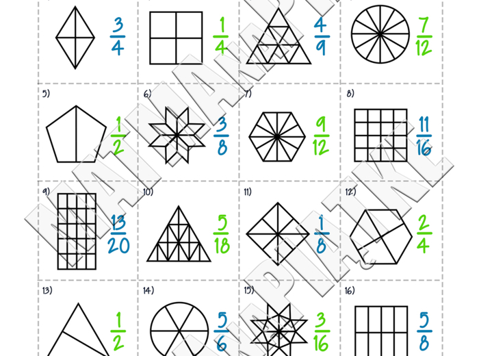 Ułamki zwykłe - Szkoła Podstawowa - Klasa 4 / 5 - Klasa Czwarta / Piąta - Ułamek zwykły jako część całości - Karta pracy o ułamkach zwykłych - Powtórzenie ułamków - Kolorowanka z ułamkami zwykłymi - Wizualizacja ułamka zwykłego - Zabawa z ułamkiem - Nauk