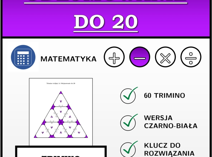 Trimino - Odejmowanie do 20 | matematyka