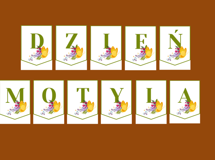 DZIEŃ MOTYLA – girlanda – napis – gazetka – wersja 4