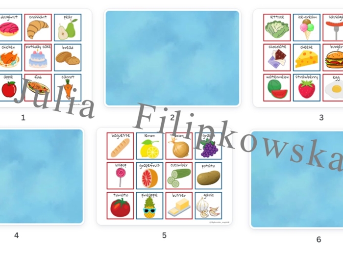Food memory/ Jedzenie/ Food/ Memory/ Gra/ Gra językowa/ Karty obrazkowe/ Zabawa/ Dzieci/ Warm-up/ Rozgrzewka/ Słowncitwo