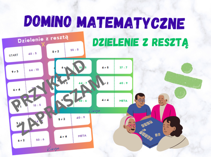 Domino - Dzielenie z resztą.