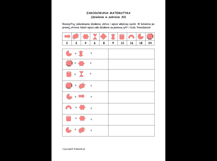 Zestaw zabaw: Zakodowana matematyka