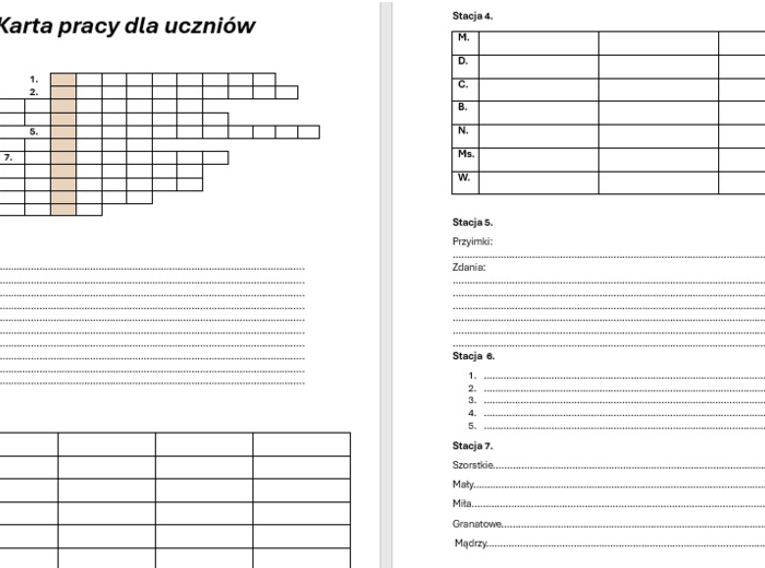 Stacje zadaniowe części mowy