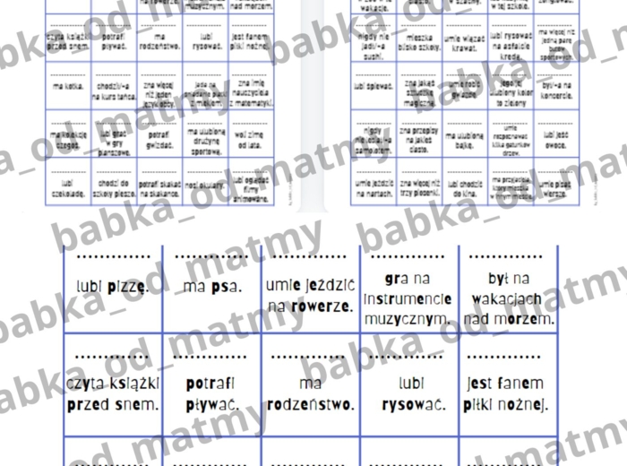 BINGO Z FAKTAMI - przełam lody na początku roku szkolnego!