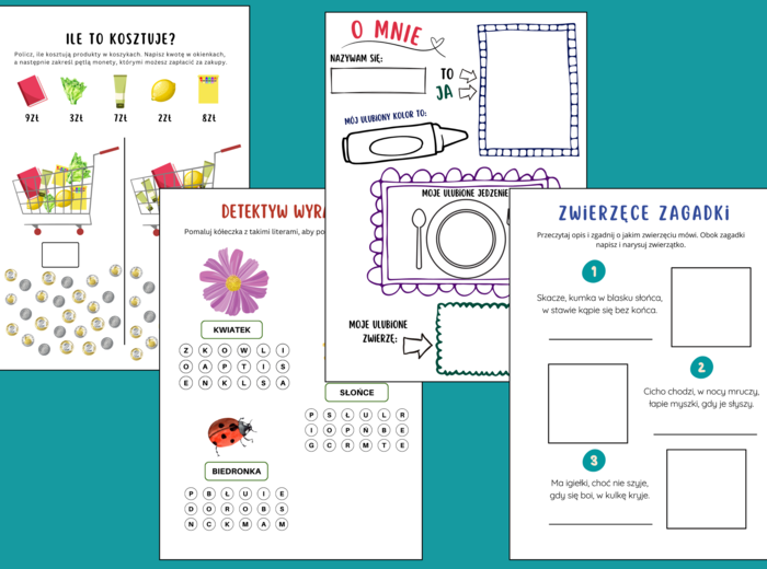 Kreatywna Księga Zadań – 64 Strony Nauki i Zabawy dla Dzieci w Klasach 0-3!/Autorskie i różnorodne ćwiczenia
