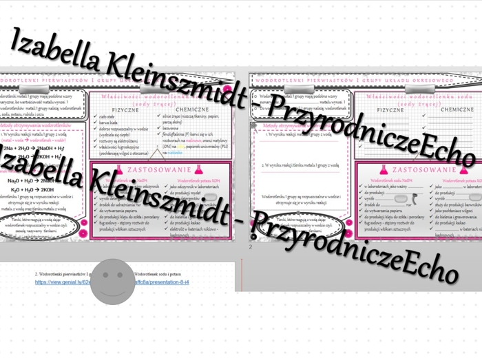 Minizestaw na temat „Wodorotlenki pierwiastków I grupy - wodorotlenek sodu i potasu” – sketchnotka + karta pracy w power point + gratisowy link do prezentacji multimedialnej niekomercyjnej wykonanej w genial.ly do indywidualnego pobrania i użycia do celó