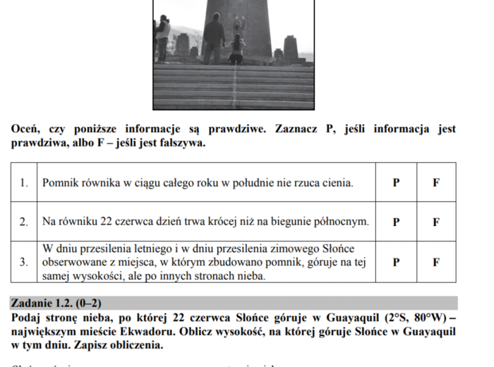 Zadania maturalne z geografii – Wszechświat i ruchy Ziemi
