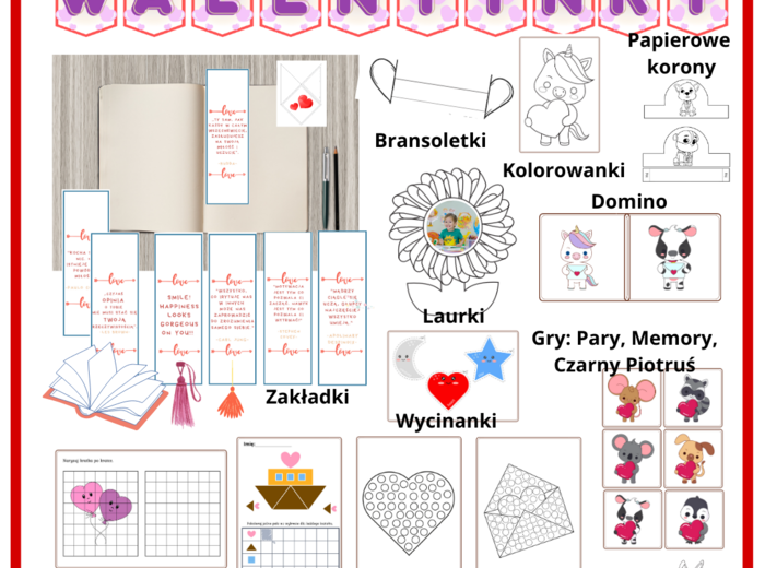 Walentynki - pakiet materiałów