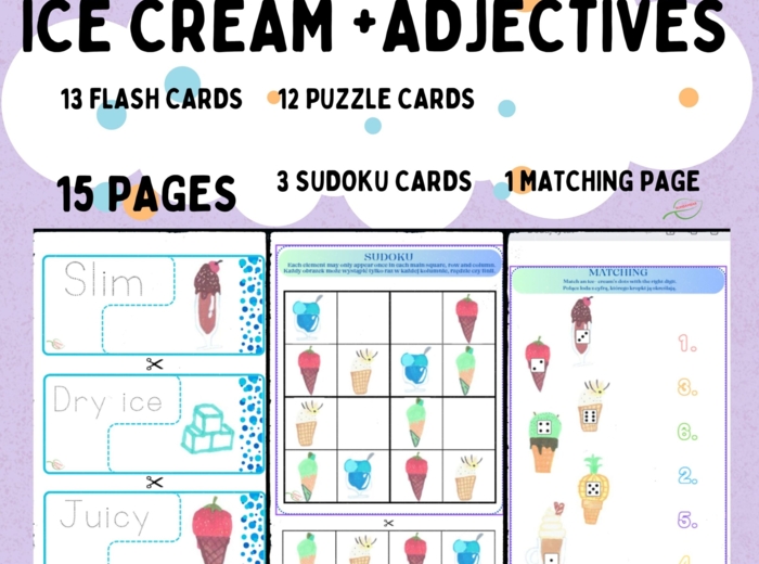 Summer: ice creams and adjectives. LATO Lody i ich smaki przymiotniki angielskie