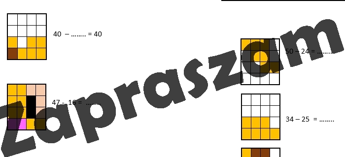 Kodowanie - odejmowanie do 50