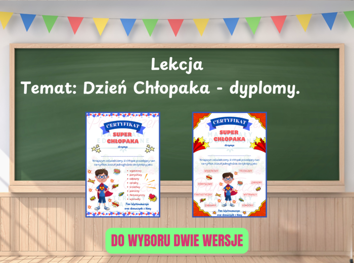 Dyplom - certyfikat na Dzień Chłopaka