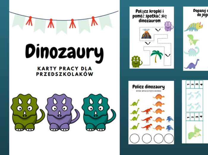 Dinozaury - karty pracy