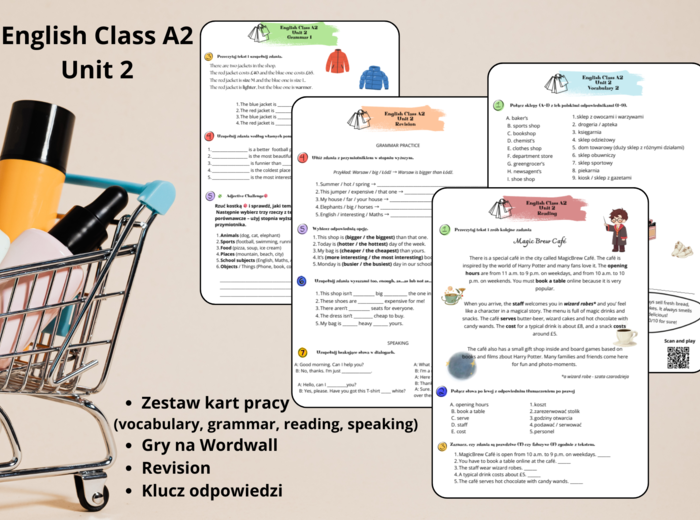 🌟 English Class A2 - Unit 2 - SUPERPACK - Karty pracy - revision
